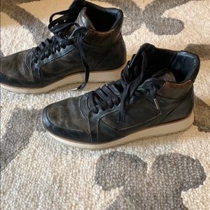 men’s varvatos vintage-look leather high tops